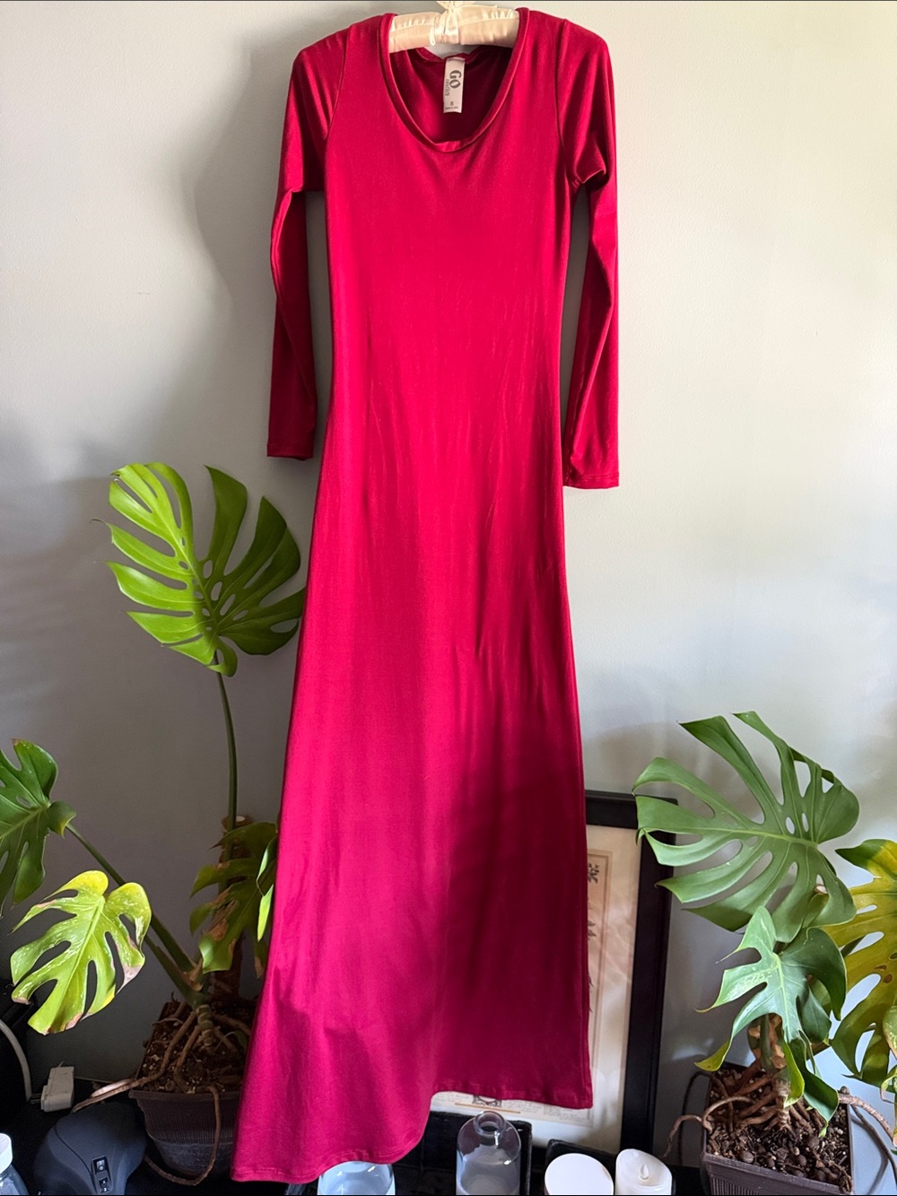 Long Sleeve red Maxi Dress